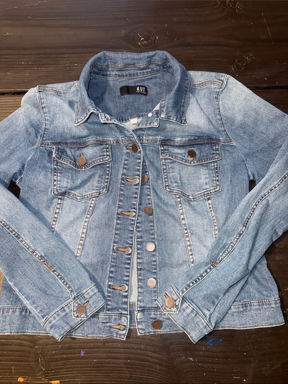 Kut from the Kloth Light Wash Blue Denim Jacket